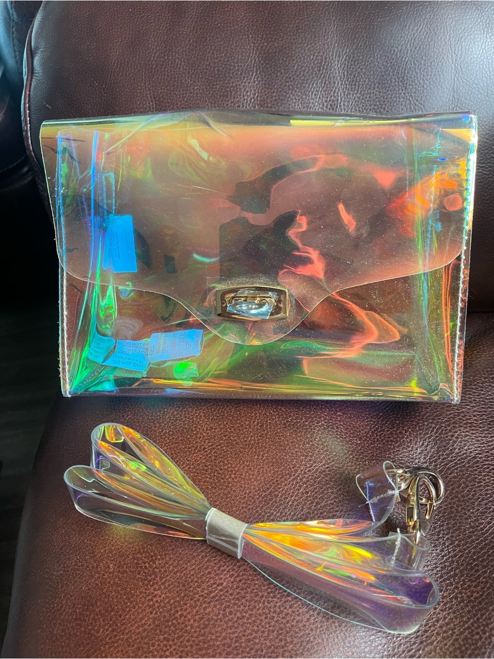 Iridescent Clear Crossbody Bag for Women